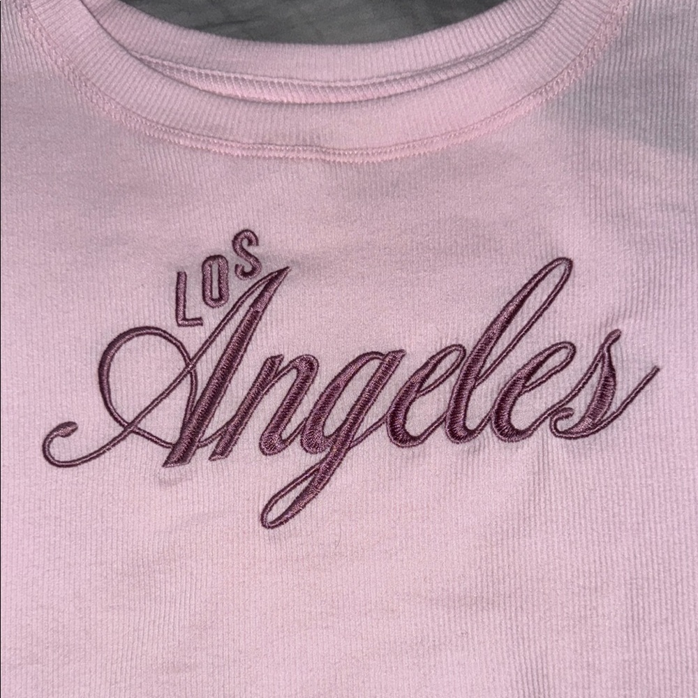 Pink women’s crop top shirt with Embroidered Design